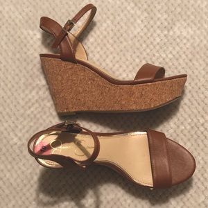 New Jessica Simpson Tan Corked Wedges